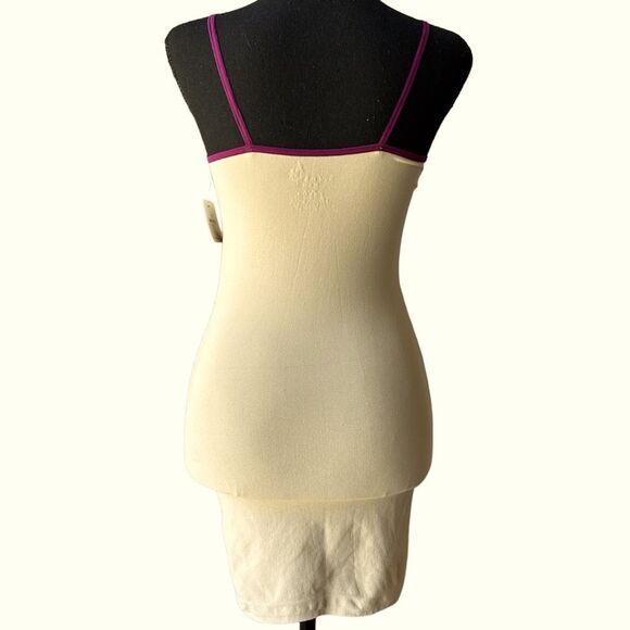 NWT Free People Deep V-neck Tunic Tank Top or Mini Slip Dress Nude Fuchsia XS/S - Picture 4 of 12